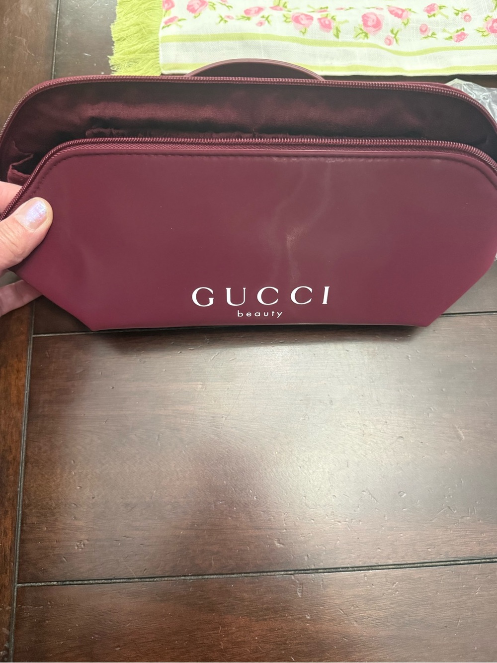 Gucci Beauty Cosmetic Pouch in Burgundy